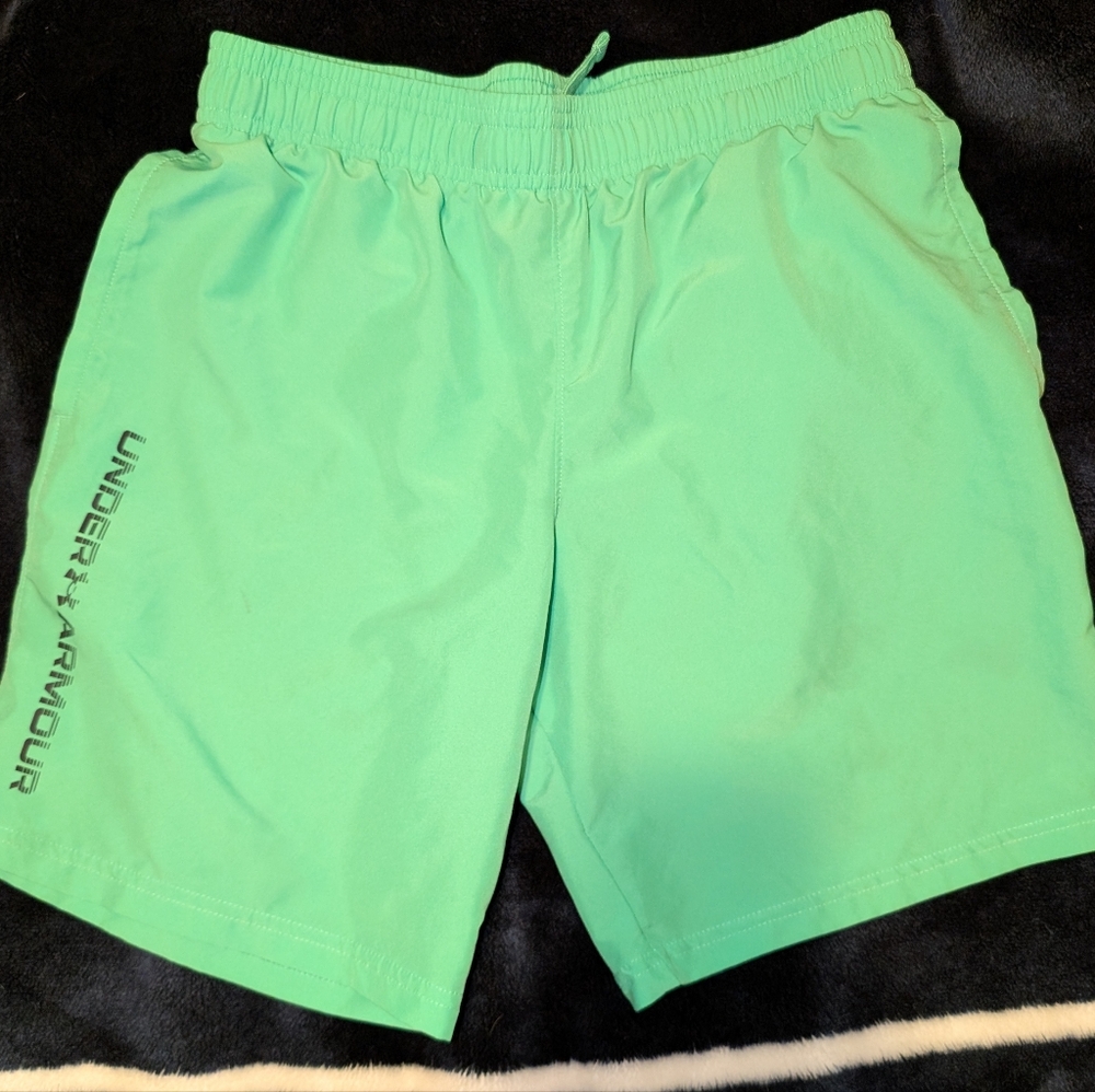 Under Armour Boys Green Shorts